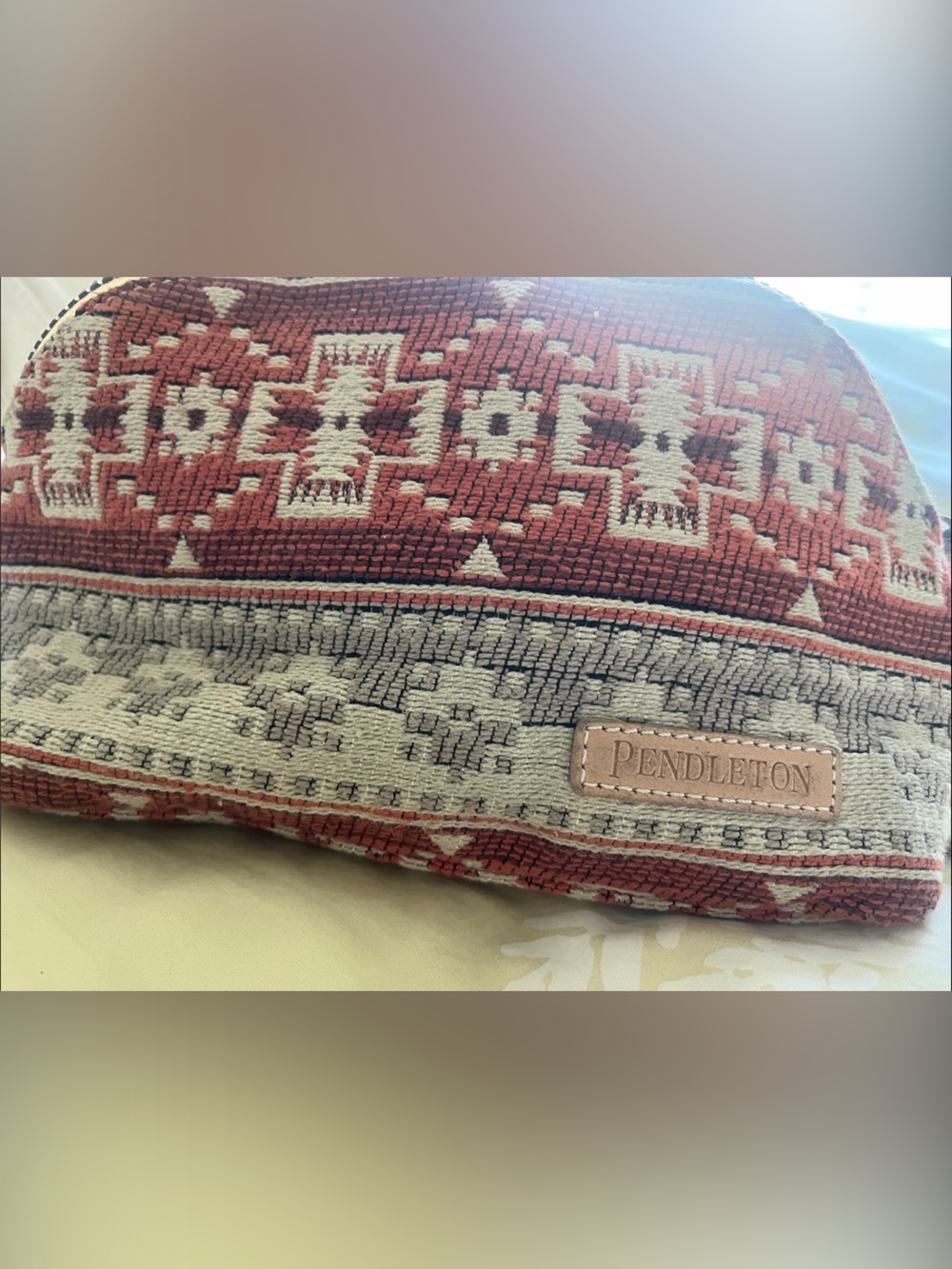 Pendleton Rust Orange & Cream Patterned Woven Crossbody Bag - Picture 2 of 5